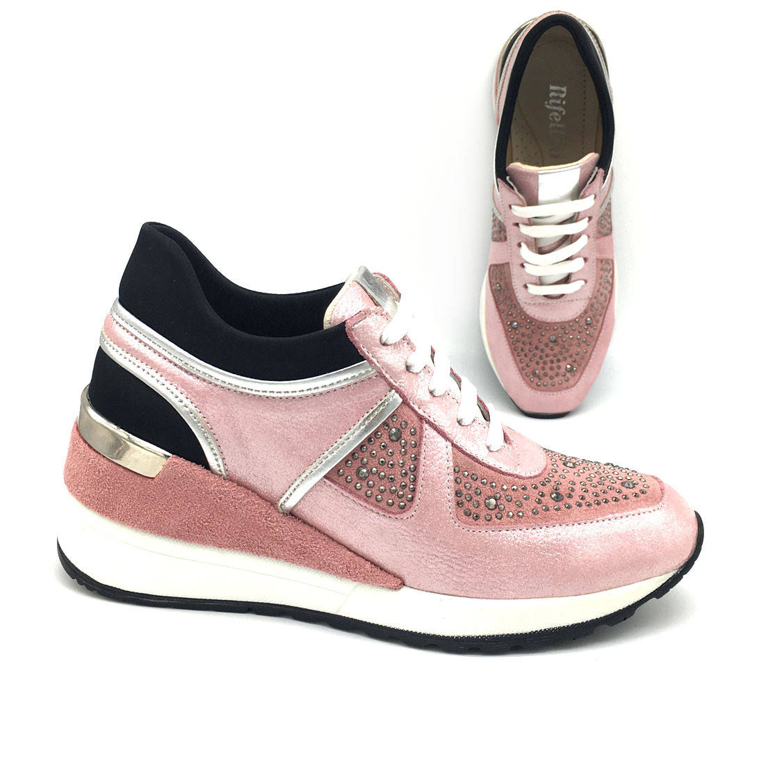 

Кожаные кроссовки на танкетке Rifellini.38, Розовый