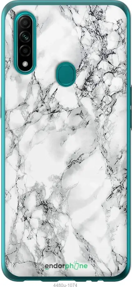 

Чехол на Oppo A31 Мрамор белый "4480u-1074-10746", Черный