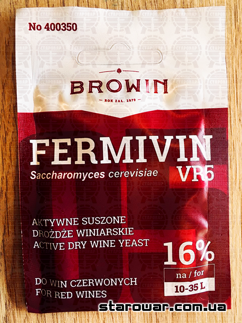 

BIOWIN сухие дрожжи Fermivin VR5 для красных