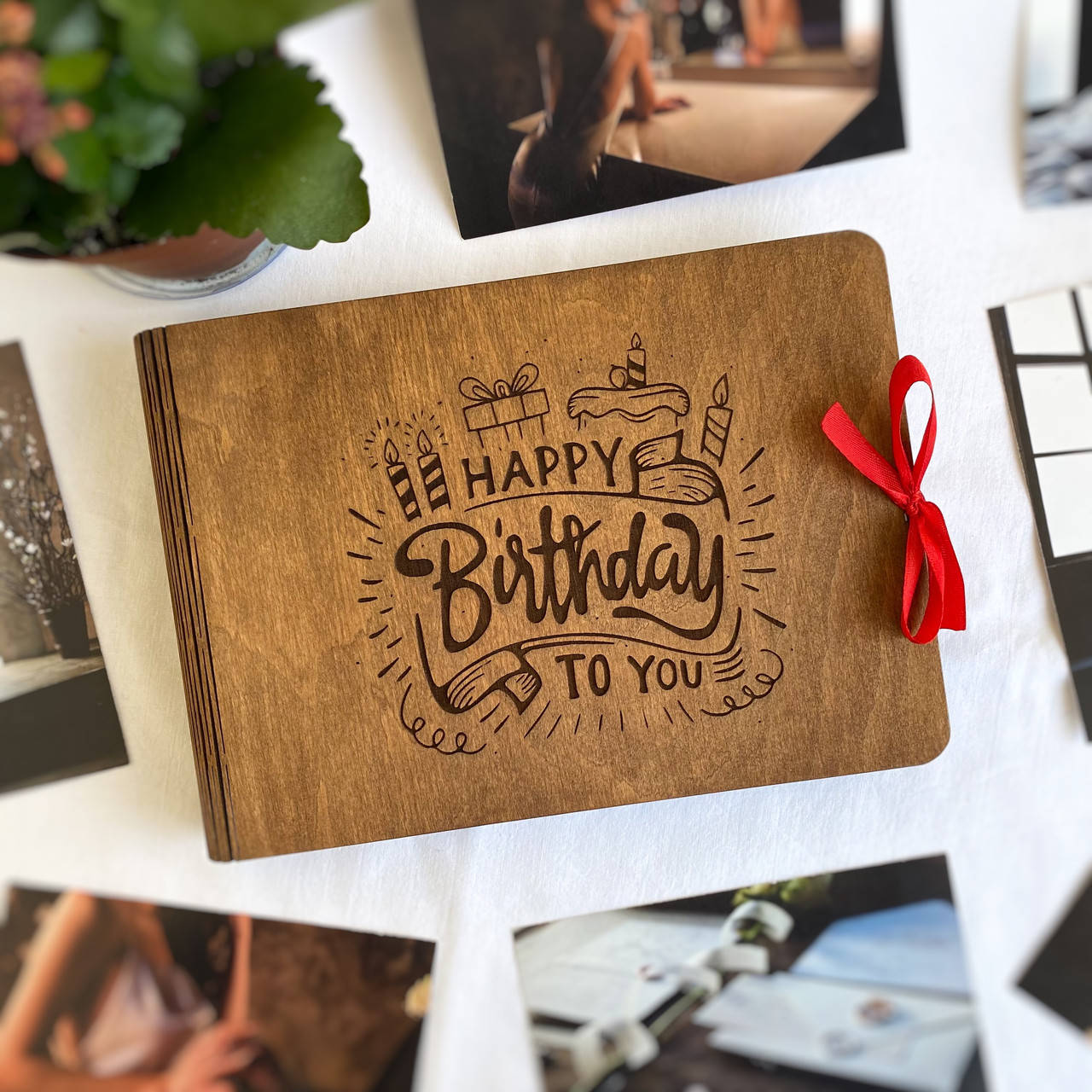 

Деревянный альбом для фотографий 10*15 Подарок на день рождение "Happy Birthday to you" | Фотоальбом из дерева, Коричневый