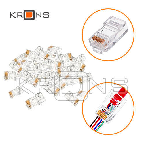 

100x Коннектор RJ45 8P8C Cat5, Cat5e, Cat6 RJ-45