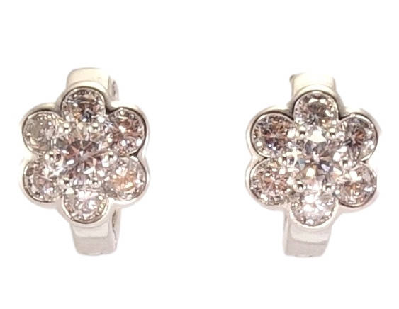 

Серьги Xuping Родий колечки "Кристальные цветочки"