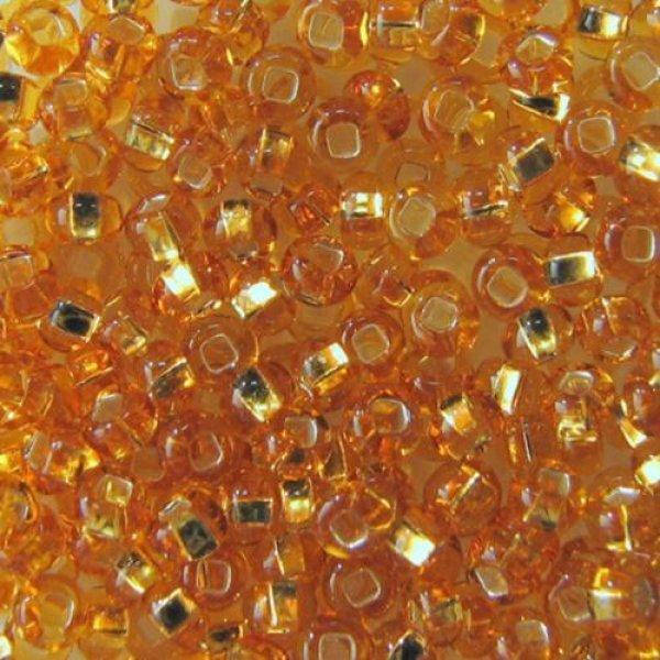 

33129/17050/10 Янтарный с посеребренной серединкой чешский бисер Preciosa 1грамм