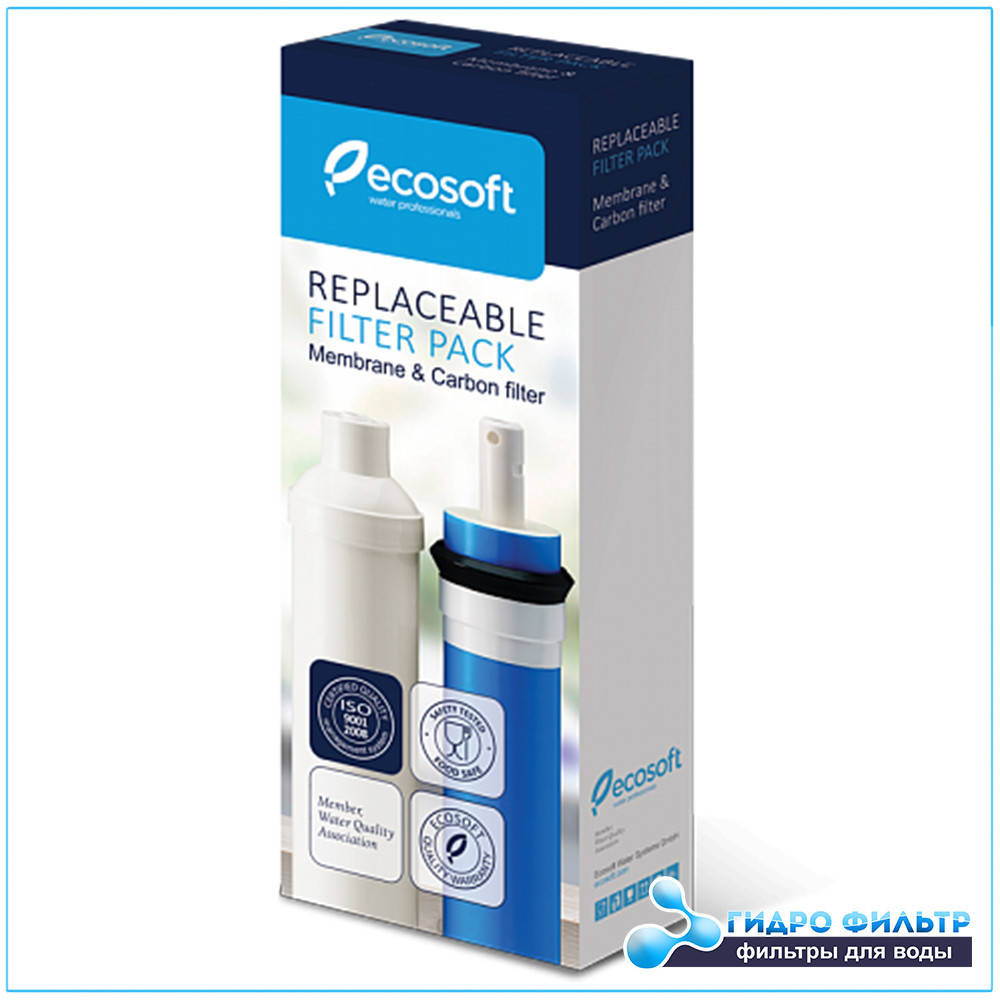 

Комплект картриджей для фильтра обратного осмоса Ecosoft 4-5 (мембрана + постфильтр)