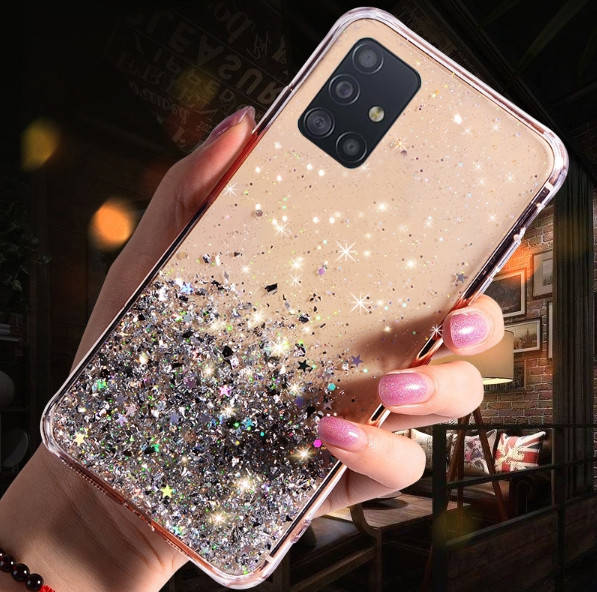 

Блестящий чехол с серебряной фольгой Samsung Galaxy А51, Серебристый