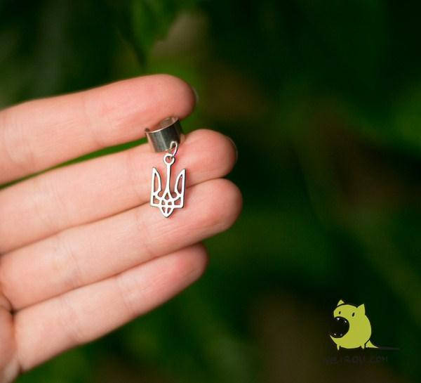 

Кафф "Герб Украины". Тризуб. Цвет - серебро