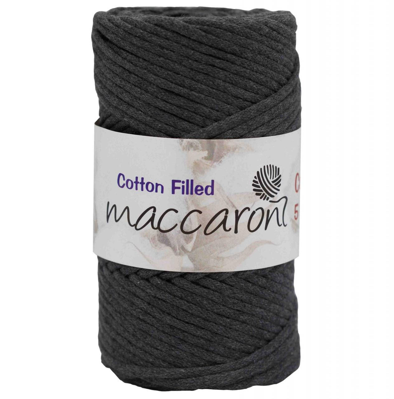 

Хлопковый шнур Cotton Filled Maccaroni с сердечником 5 mm ,графит, Черный