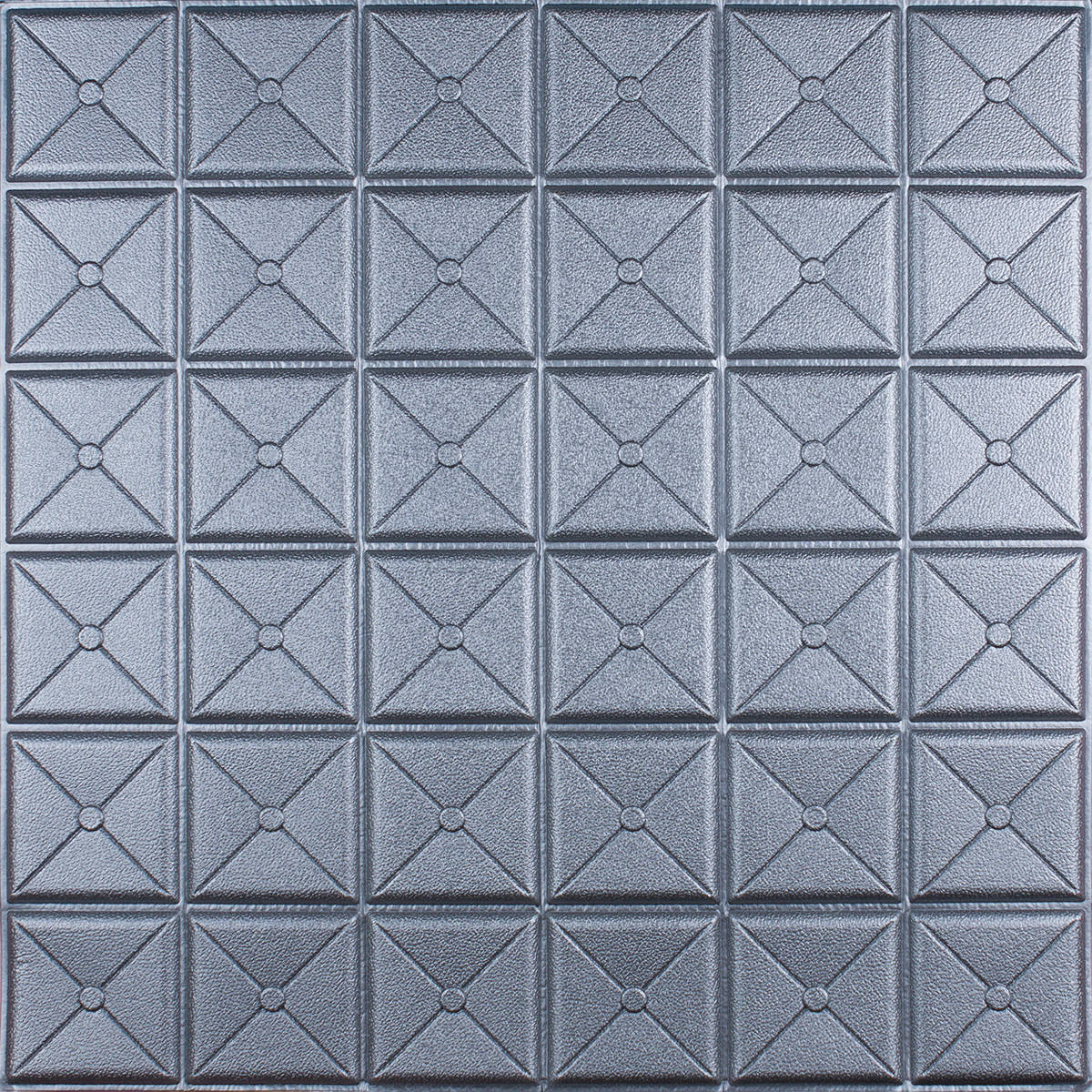 

Самоклеющаяся 3D панель квадрат серебро 700x700x8мм