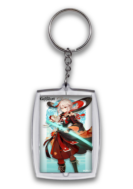 

Брелок акриловый для ключей двухсторонний аниме геншин импакт Кадзуха 55х40 мм