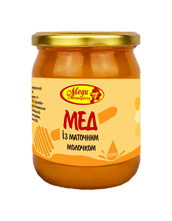 

Мед разнотравья с маточным молочком 1% 600г