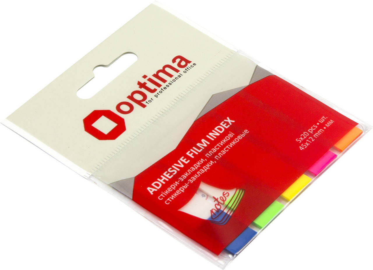 

Стікери-закладки пласт. "Optima" 45х12мм 100арк. №O25531(24)