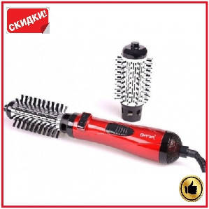 

Вращающийся фен расческа браш с насадками 1000 Вт Gemei GM-4827 воздушный стайлер для укладки волос бытовой