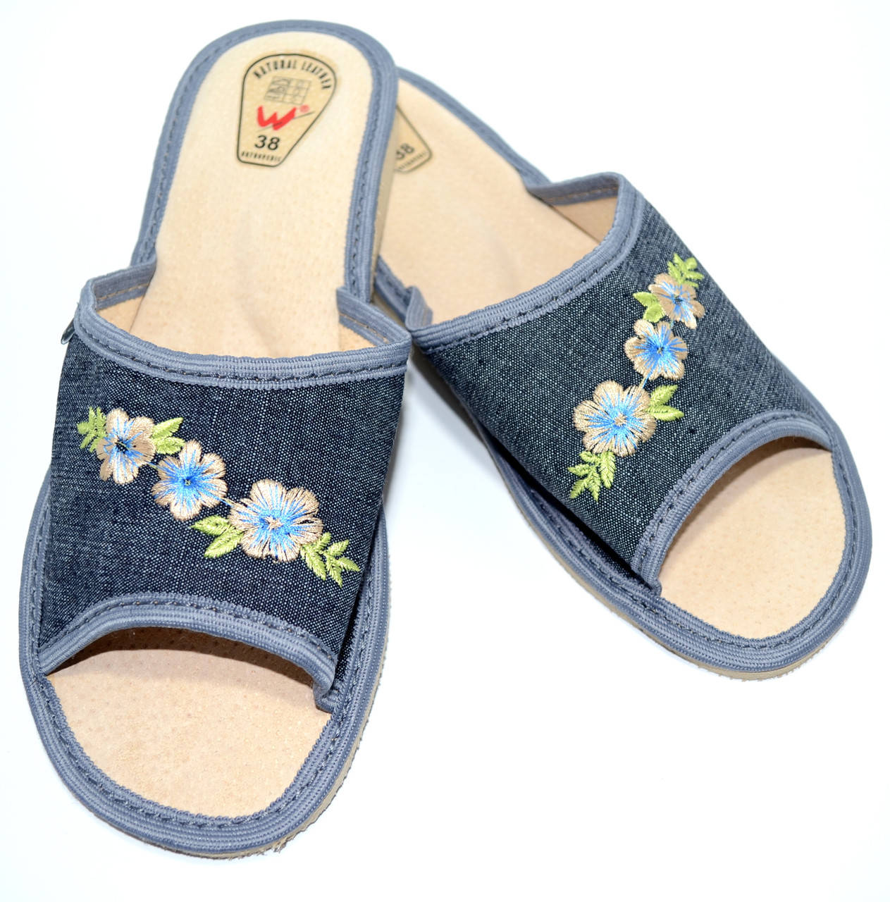 

Домашні капці шкіряні жіночі 41, Синий