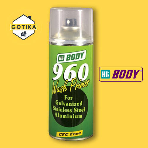 

Спрей грунт кислотный для алюминия и стали Body 960 праймер 0,4л, Желтый