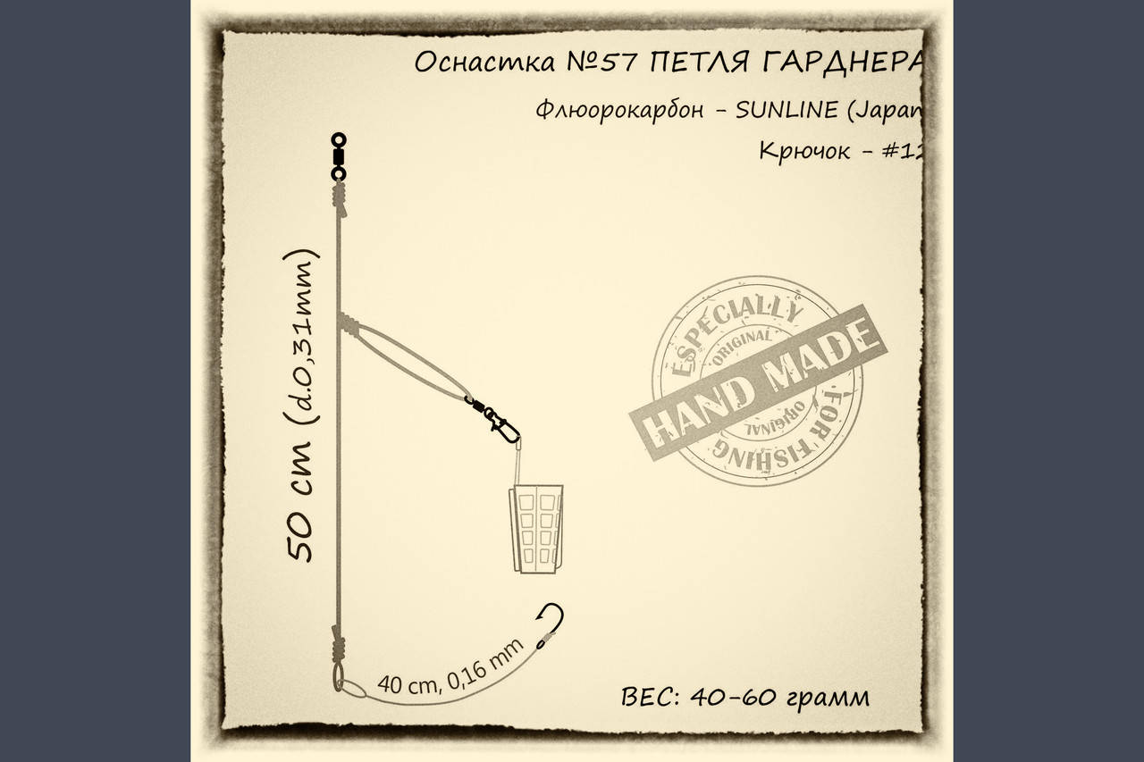 

Оснастка фидерная Петля Гарднера ORANGE 50 гр