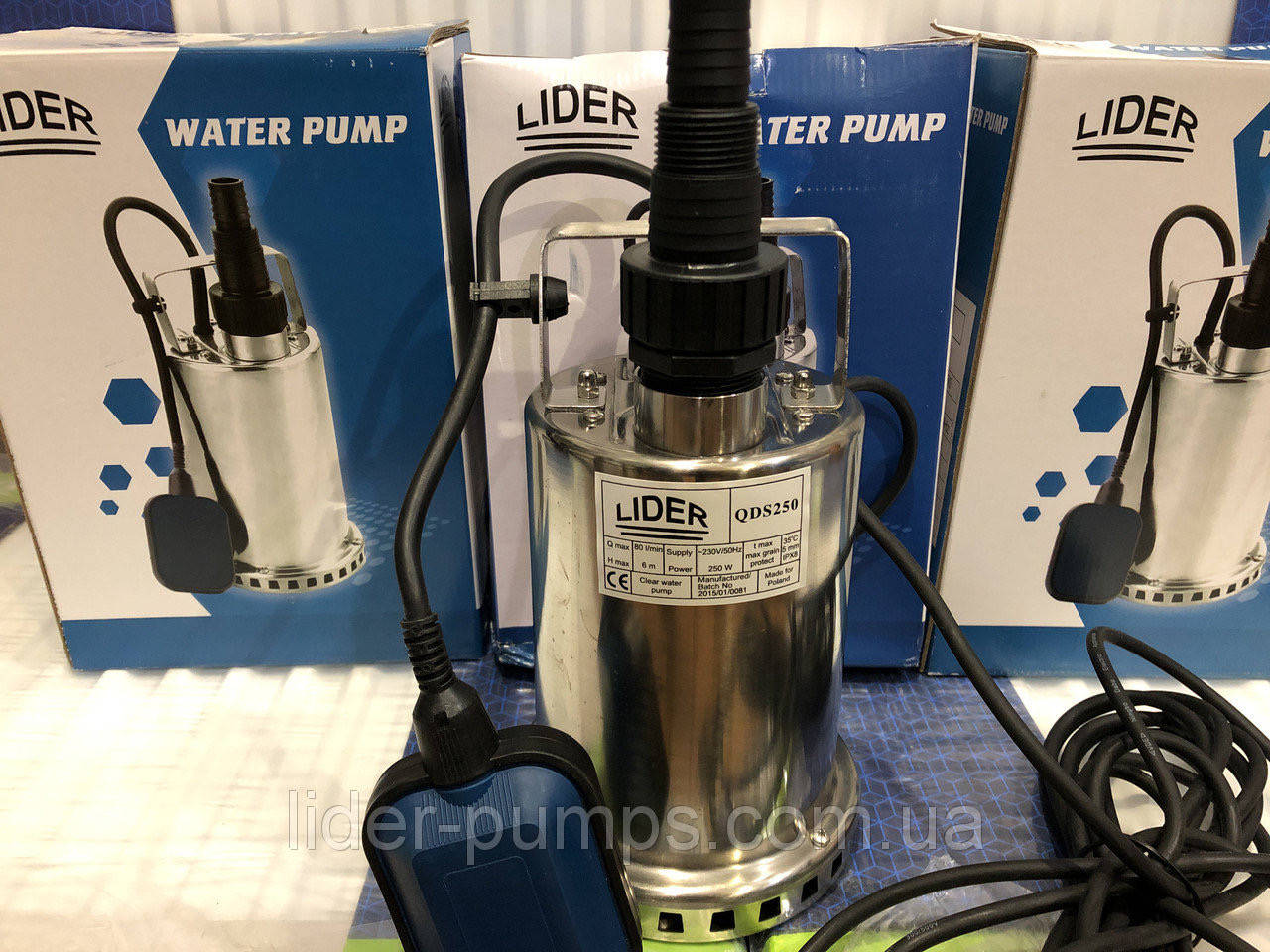 

Насос дренажный LIDER QDS 250 нержавейка