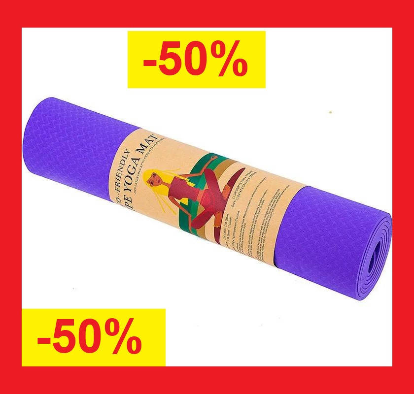 

Коврик для фитнеса и йоги Йога коврик Коврик для спорта Йогомат TPE + TC 183 x 61 x 0,6 см Фиолетовый