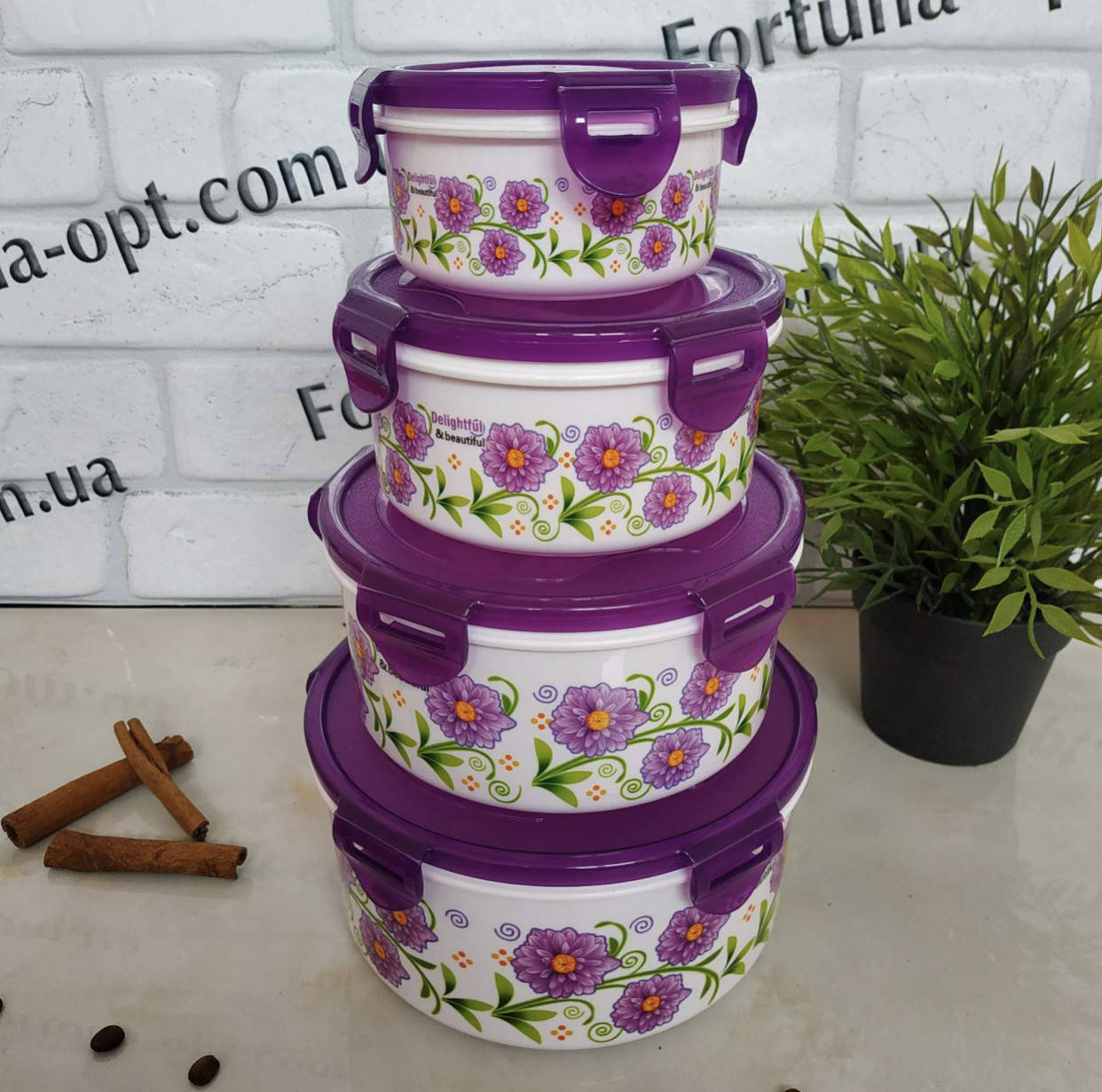 

Набор судочков контейнеров с крышкой 4шт пластиковые Frico FRU-822 Набор емкостей для пищи разного размера, Голубой