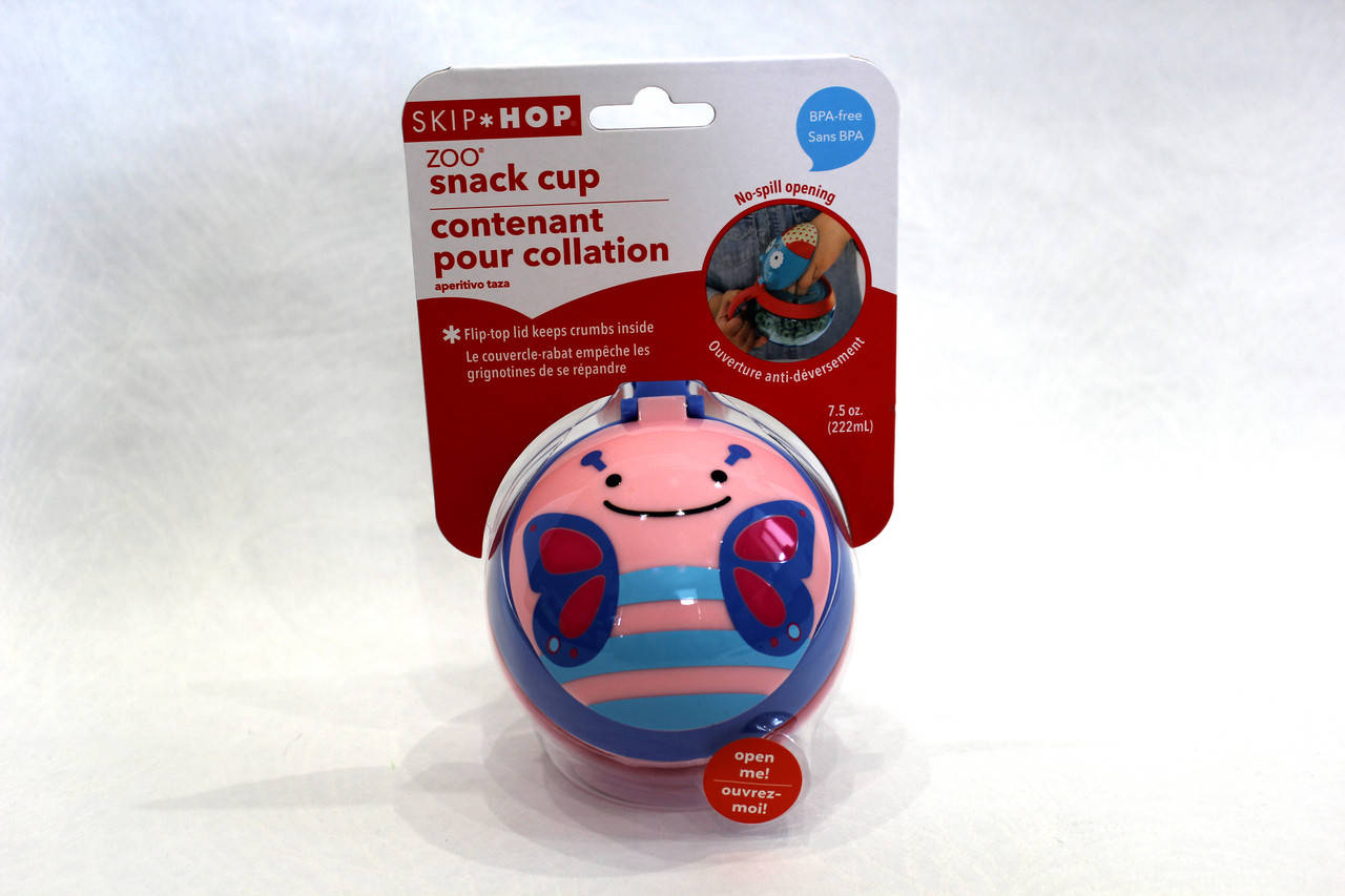 

Контейнер для снэков - розового цвета с сиреневой крышечкой в виде бабочки SkipHop, Розовый