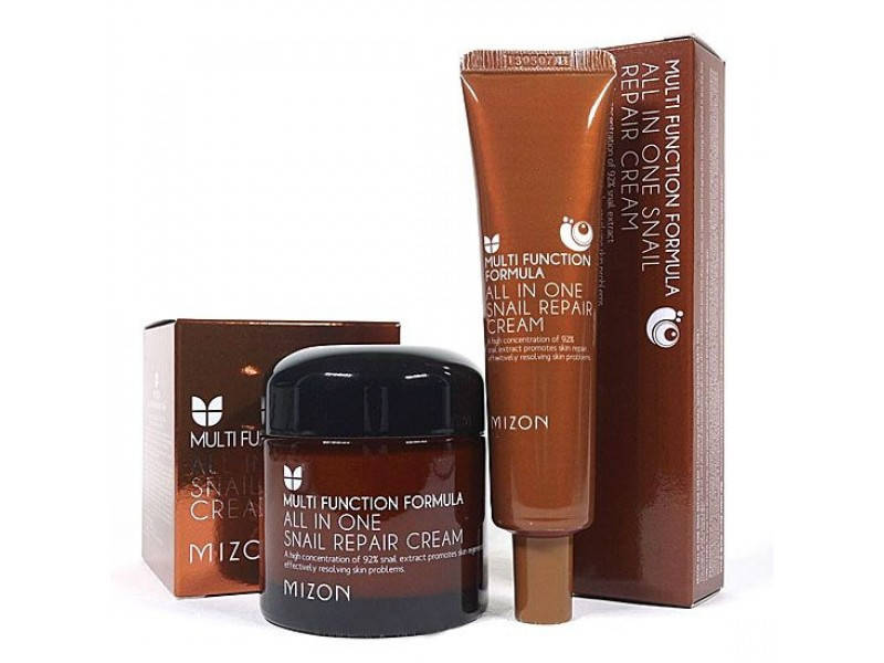 

Восстанавливающий крем на основе слизи улитки MIZON All In One Snail Repair Cream 92% Snail Extract 15ml