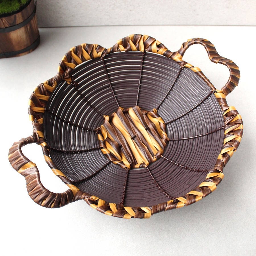 

Плетённая корзинка для фруктов 29 см с ручками HLS (7340)