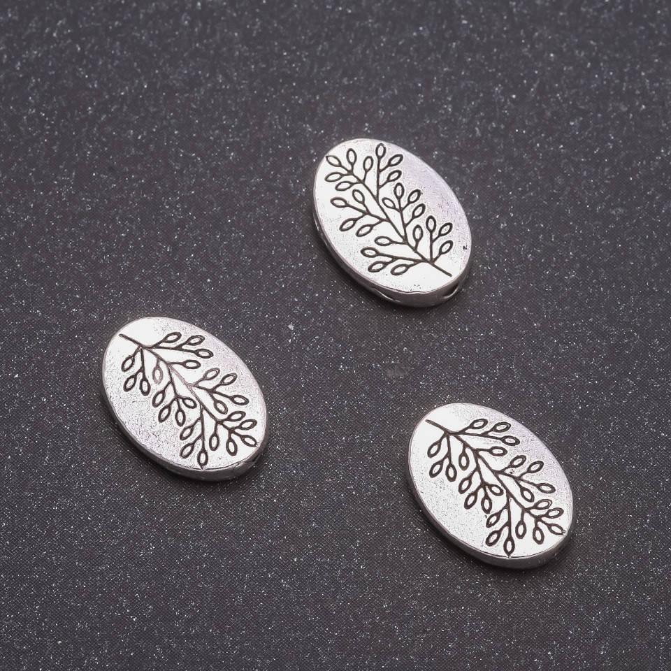 

Фурнитура бусина вставка "Веточка" d-14х10мм d-in-1,5мм фас.20гр. +-13шт.