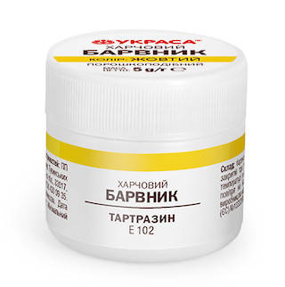 

Краситель водорастворимый "УКРАСА" (5 г), желтый" тартразин"