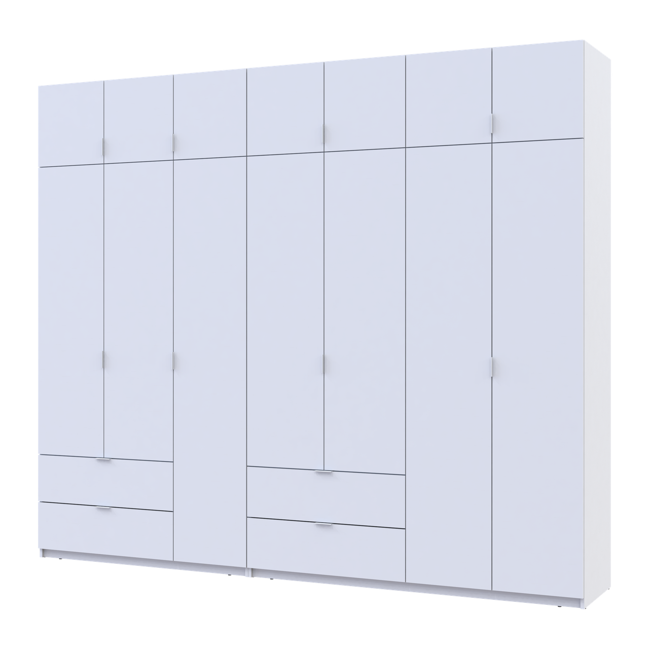 Розпашна Шафа для одягу Doros Лукас Білий 3+4 ДСП 280х50х240 (42005118)