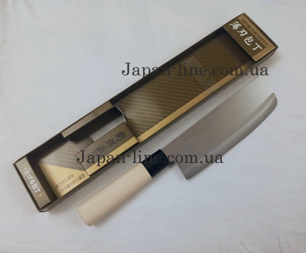 

Нож кухонный накири 17,3 см. Tsubazo 51030 Nagari White Wood handle ( Япония )