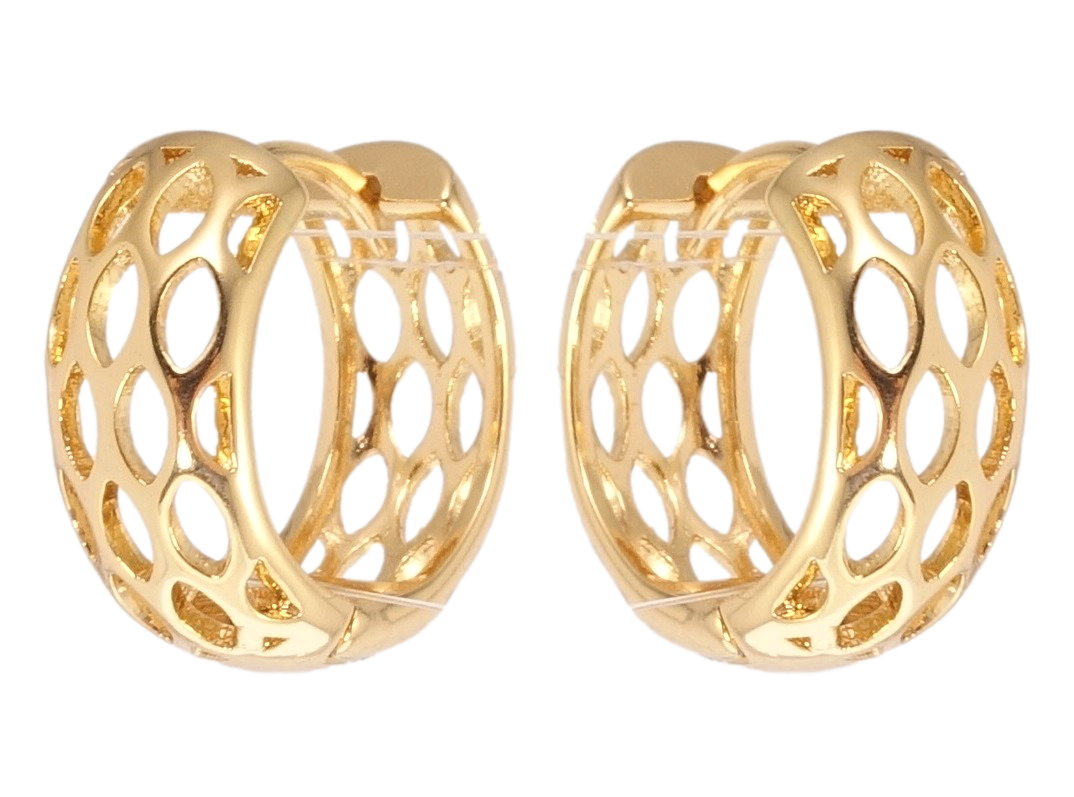 

Серьги Xuping Позолота 18K колечки "Резной орнамент"