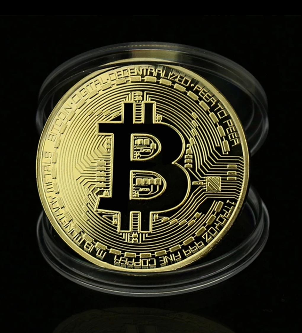 

BTC Сувенирная монета Биткони Bitcoin в капсуле цвет: золото
