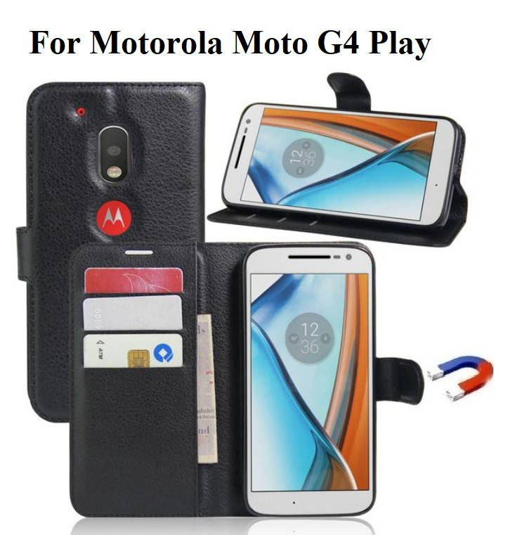 

Чехол книжка Wallet для Motorola Moto G4 Play (XT1602), Черный