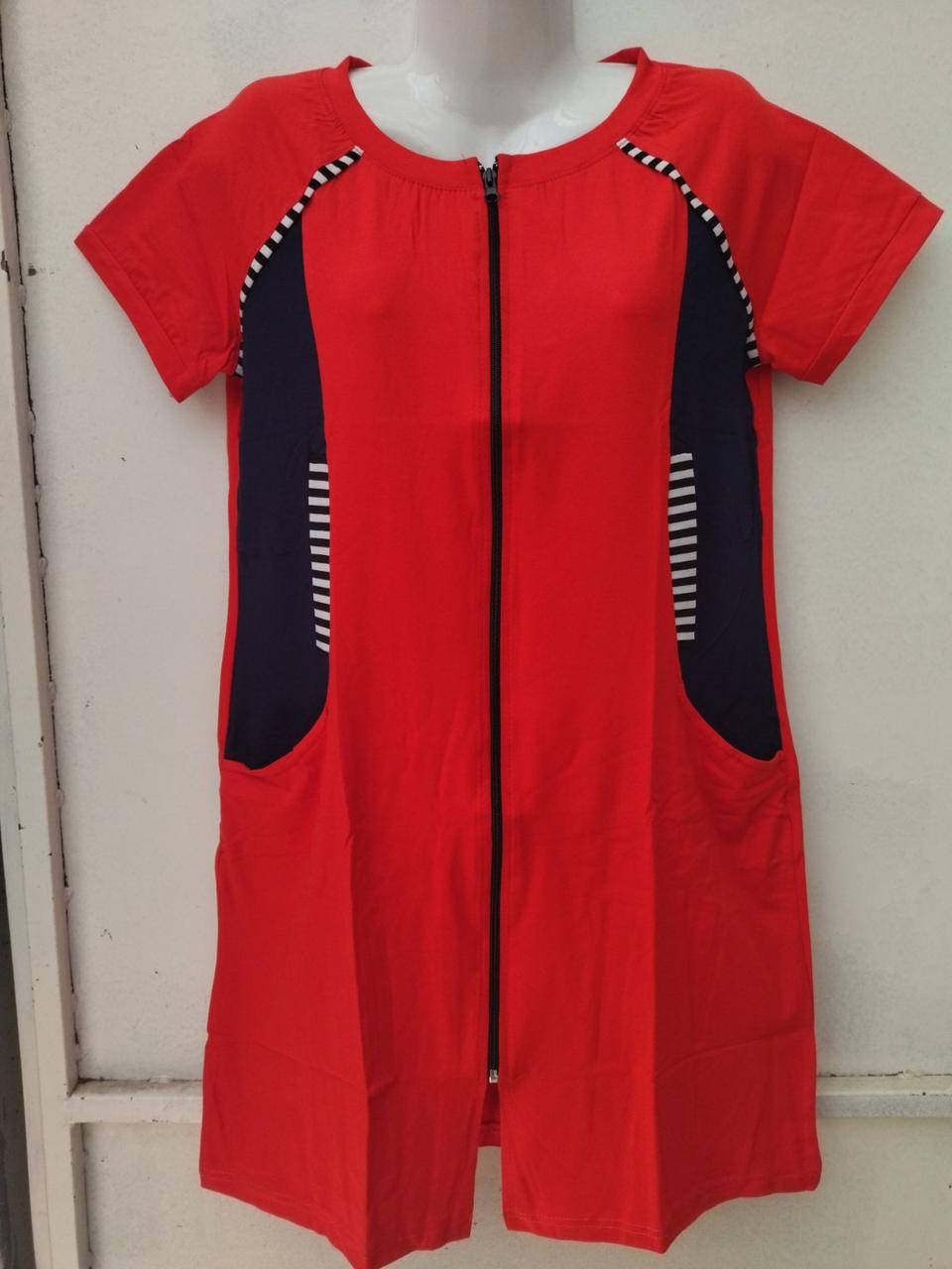 

Красивый трикотажный халат женский с коротким рукавом р.48,50,52,54,56