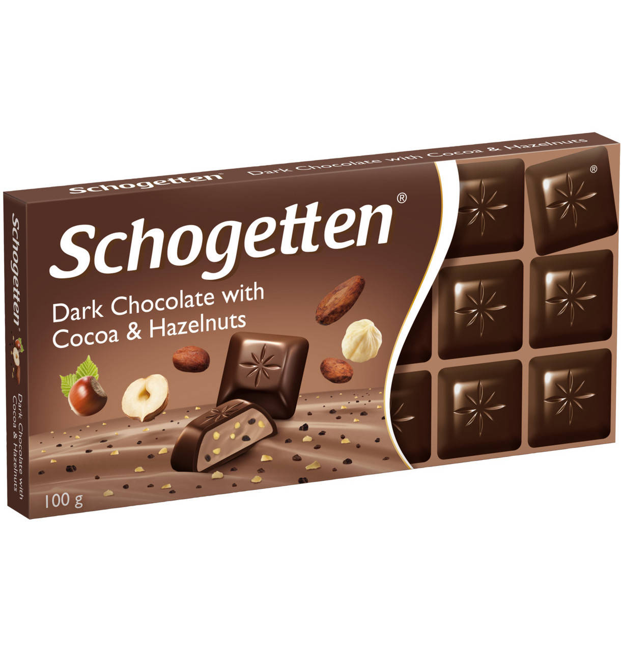 

Шоколад Schogetten Dark Chocolate With Cocoa & Hazelnuts 100г