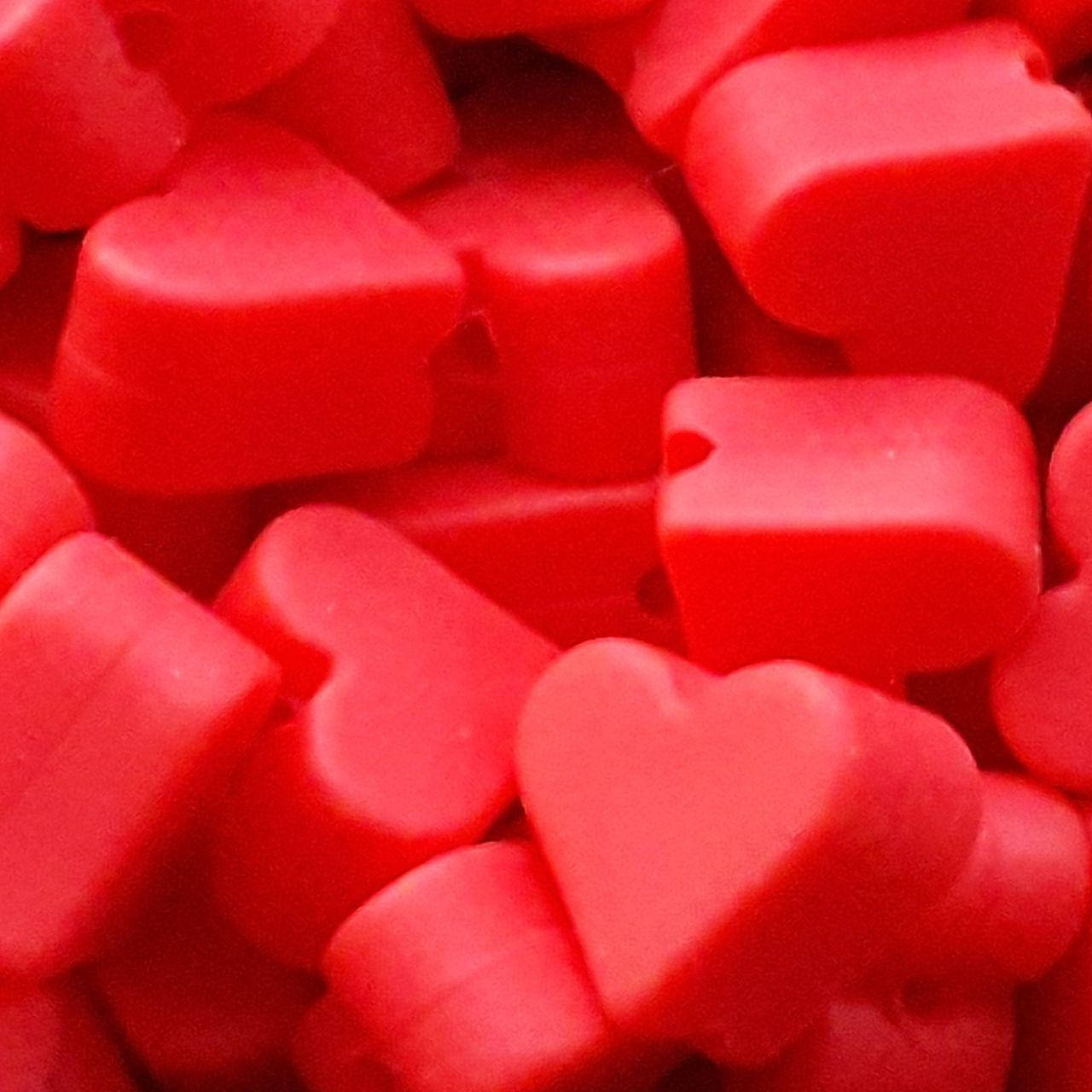 

Сердечко мини бусина силиконовая Красный