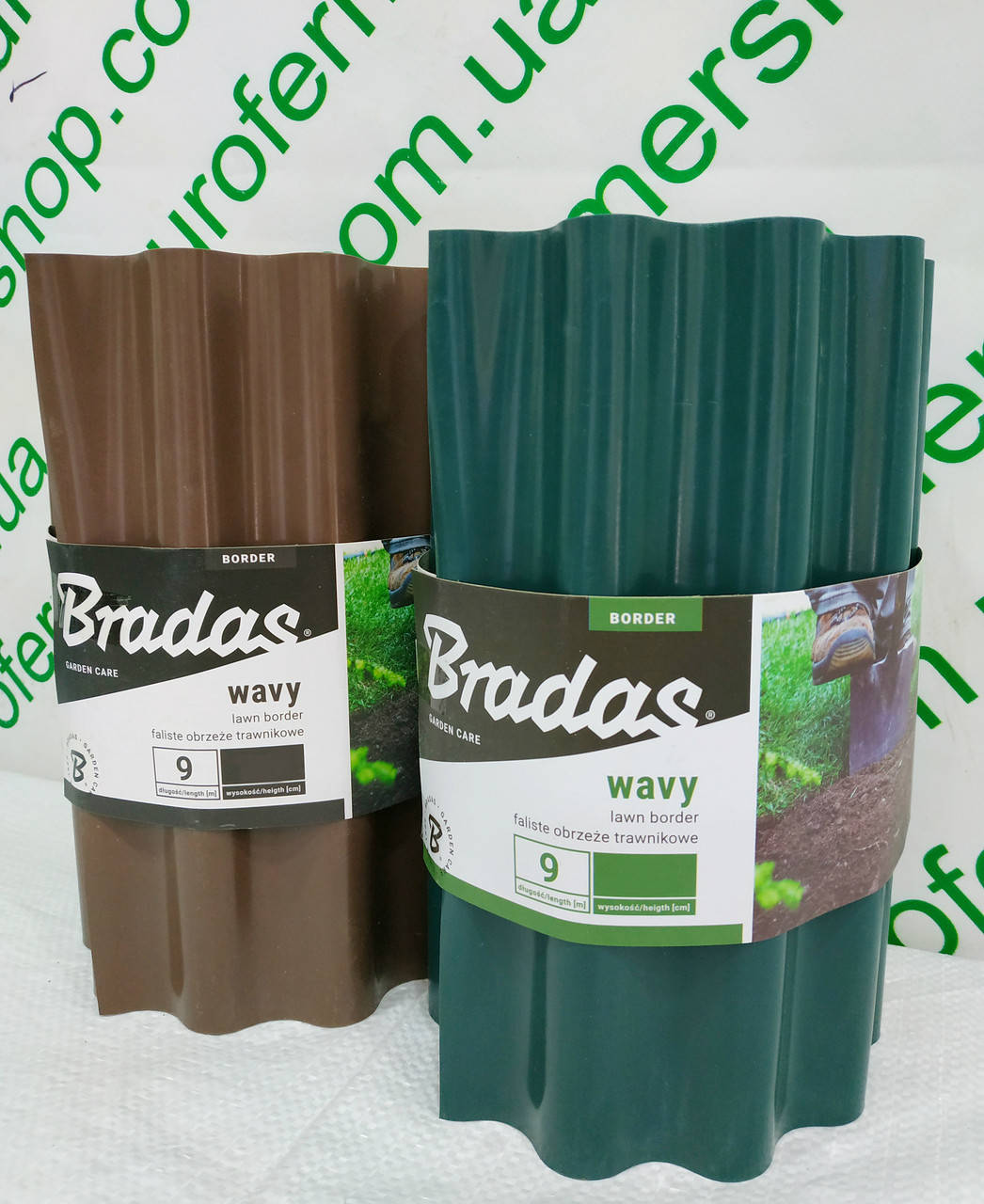 

Бордюр пластиковый садовый "Bradas" 20смх9м.Волнистый., Зелёный