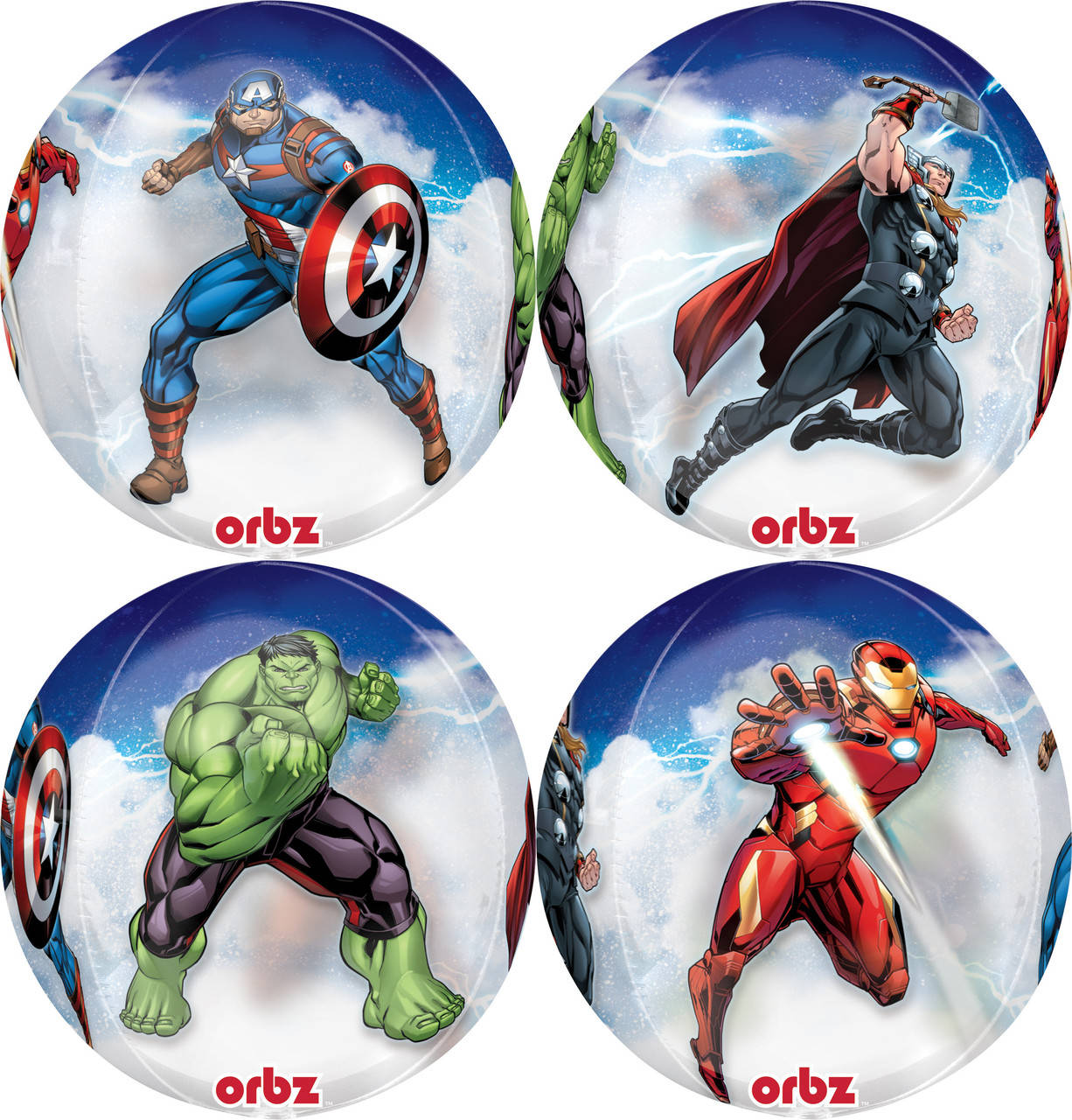

А 16" Avengers Balloon. Фольгированный шар Мстители - В УП, Разные цвета