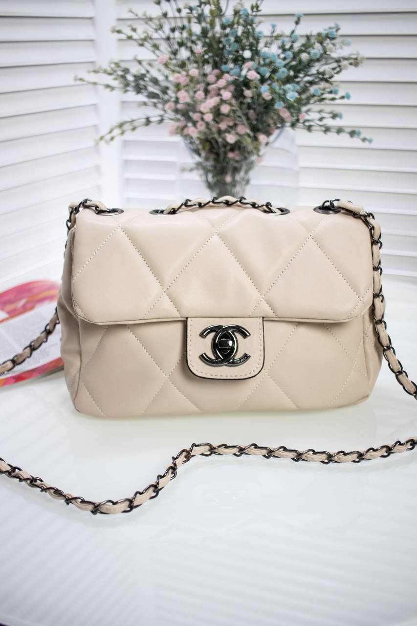 

Сумка женская Chanel (Шанель) молочная стеганная, Молочный