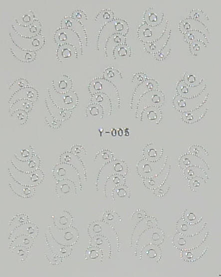 

Водная наклейка для дизайна ногтей (серебро)