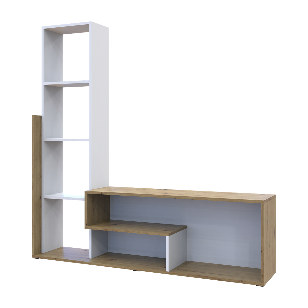 Стінка у вітальню Doros Етана Дуб Артизан / Білий 150х30х150 (41510097)