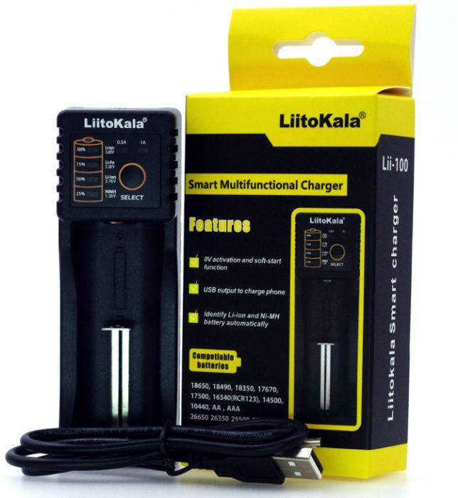 

Зарядное устройство 18650 LiitoKala lii-100 Li-ion + PowerBank зарядка