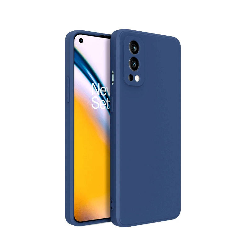 

Силиконовый чехол для OnePlus Nord 2 Синий микрофибра soft touch