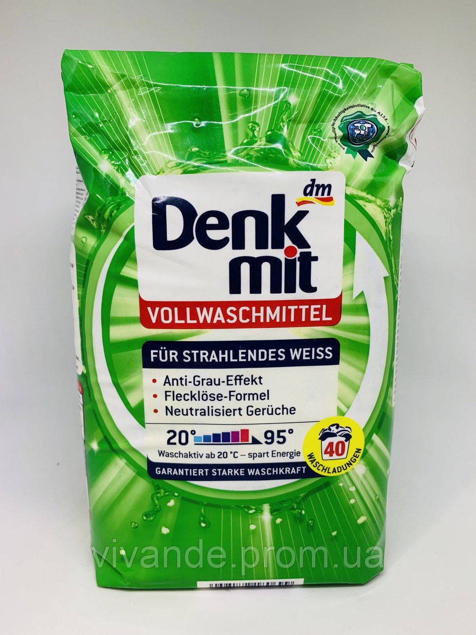 

Стиральный порошок для светлого и белого белья Denkmit Vollwaschmittel ( 40стирок )