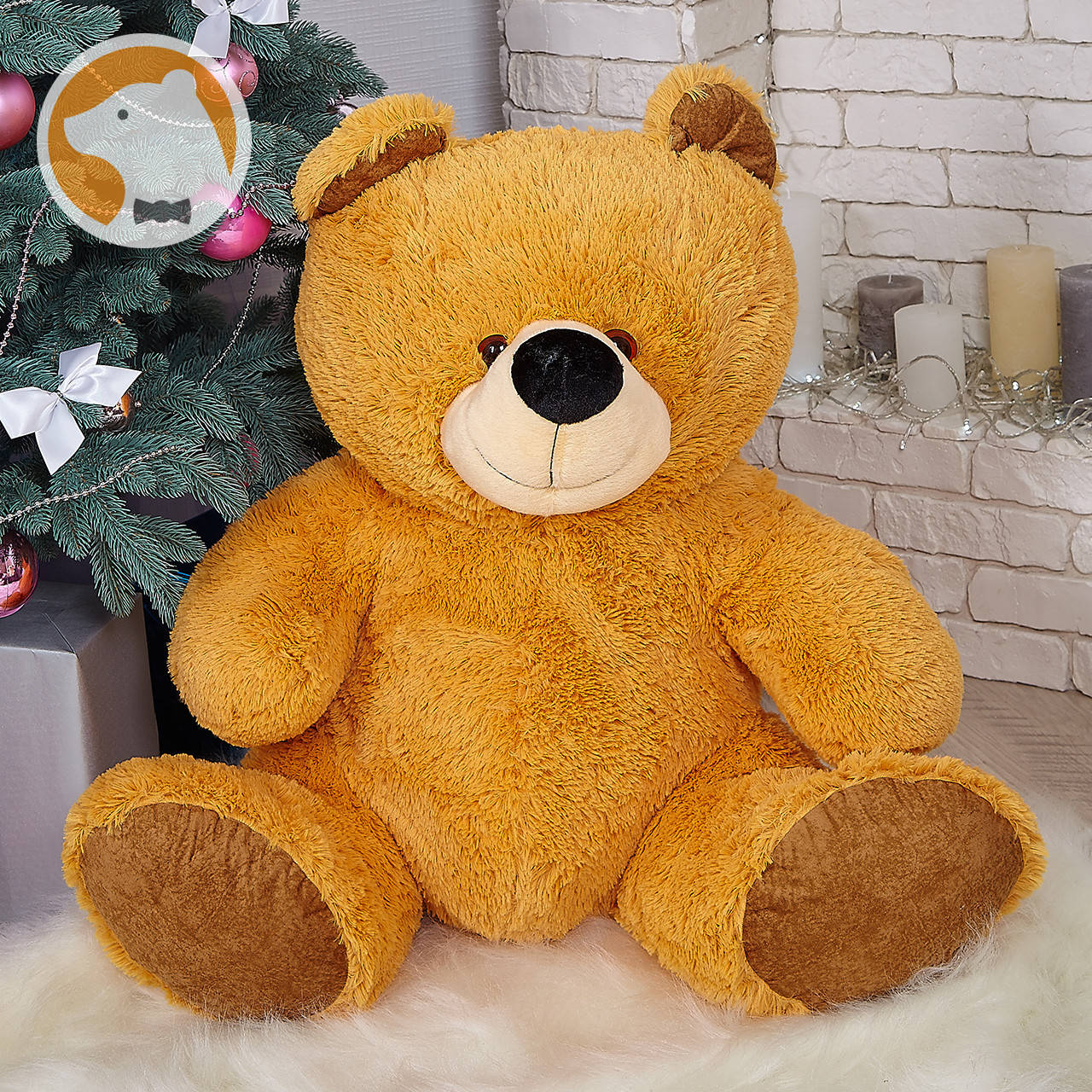 

Мягкая игрушка Плюшевый мишка Патрик, медовый, Коричневый