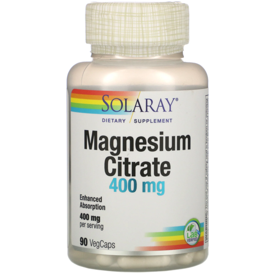 

Магний цитрат "Magnesium Citrate" Solaray, 400 мг, 90 капсул