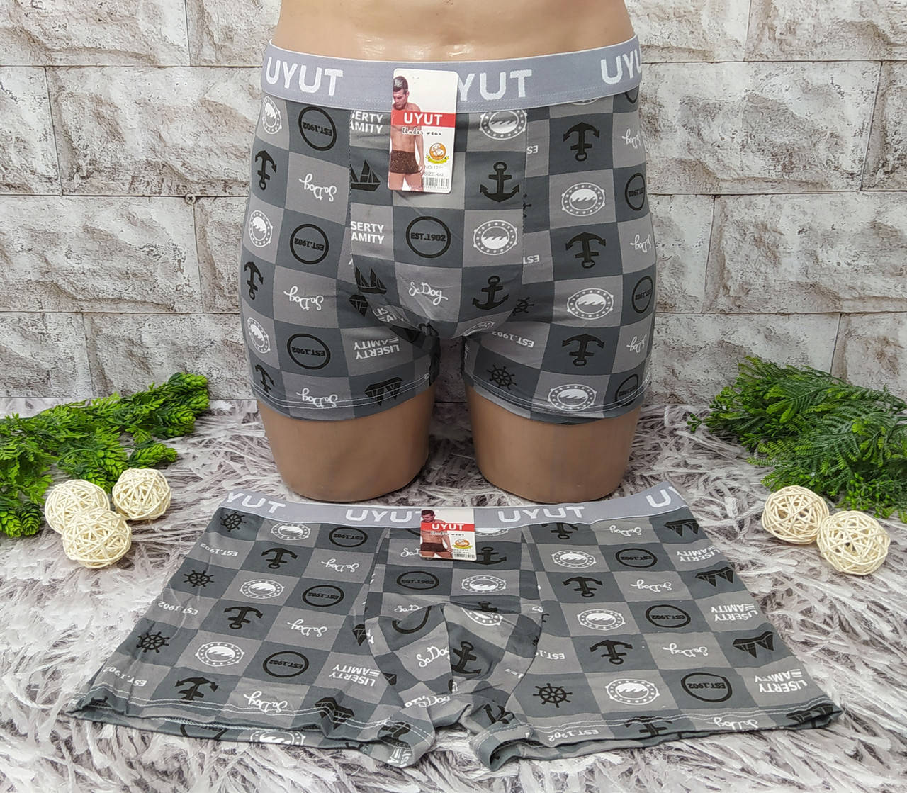 

Трусы мужские боксеры 4XL (52-54) хлопок UYUT 1211, Разные цвета