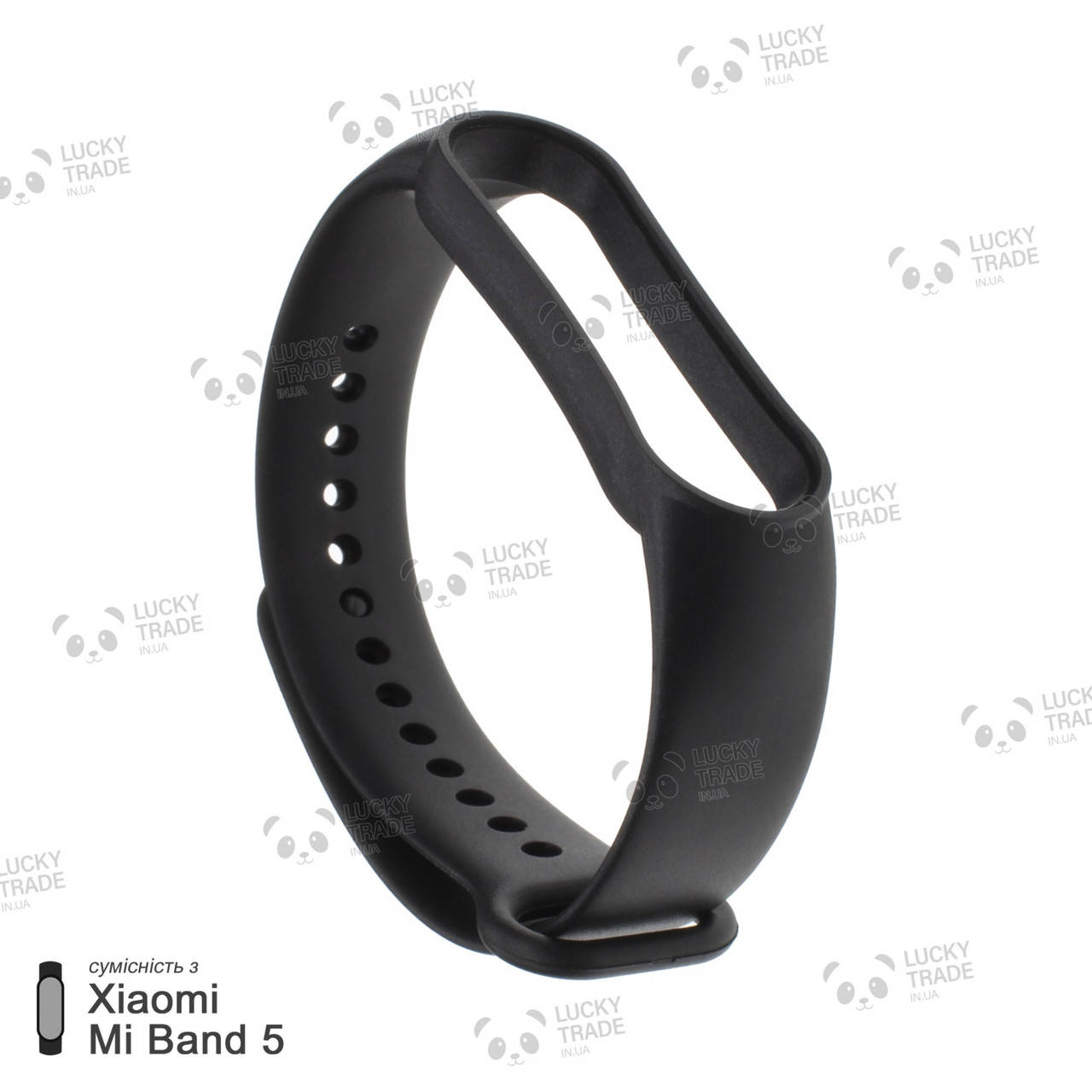 

Ремешок Xiaomi Mi Band 5 силиконовый однотонный браслет Черный [1039]