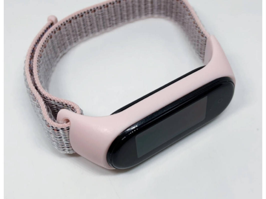 

Браслет тканевый mi band 5 mi band 6 на липучке пудра