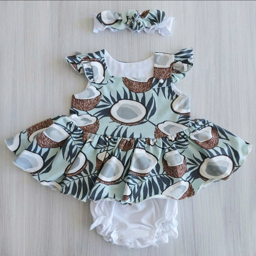 

Комплект летний для девочки (туника, трусики и повязка) р.68-80 ТМ Happy Tot