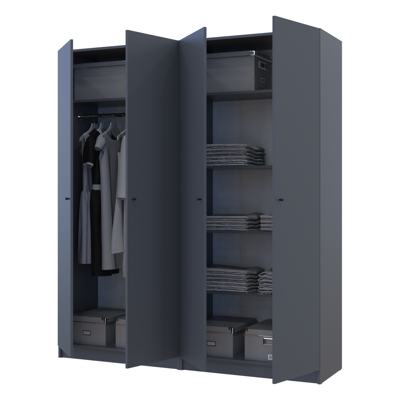 Комплект Doros Промо з полицями Графіт 2+2 ДСП 180х48х204 (44900289) 7